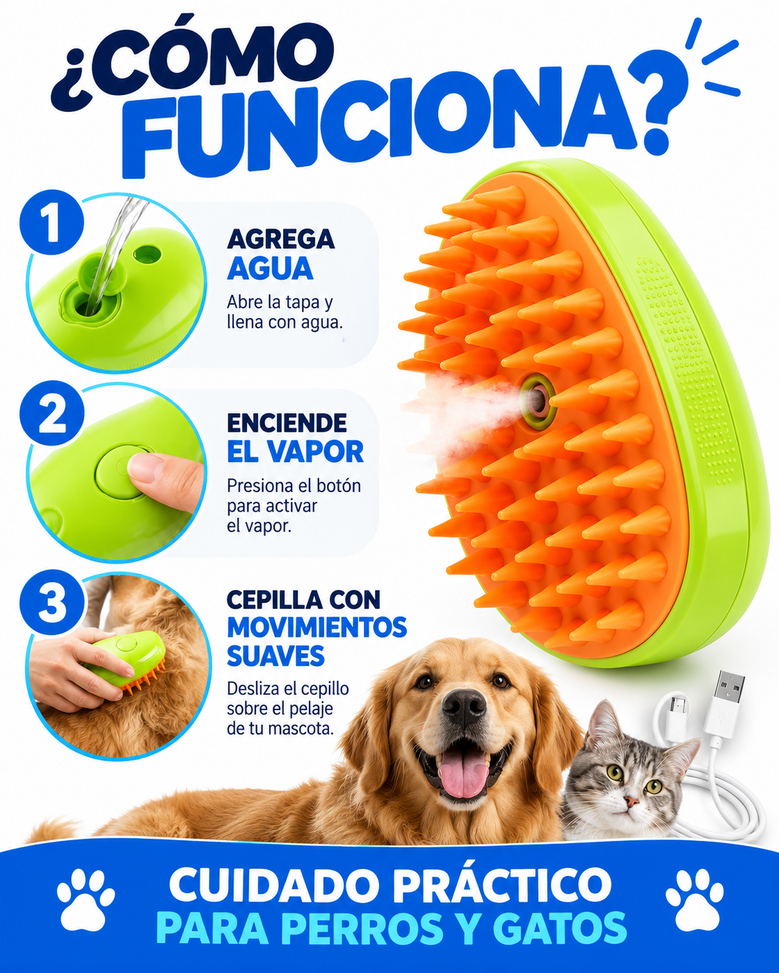 Cepillo de Vapor para Mascotas | Arventa