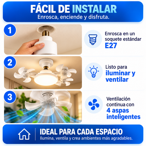 Lámpara LED con Ventilador Integrado | Arventa
