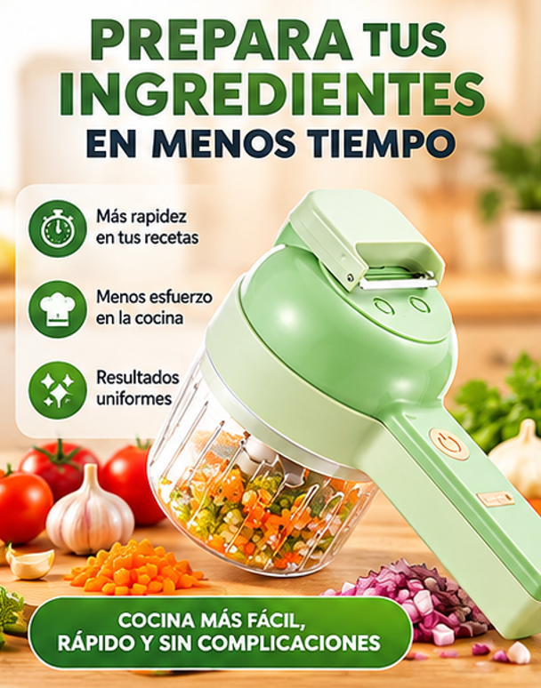 Cortador Eléctrico Multifuncional 3 en 1 | Cocina Fácil y Rápida