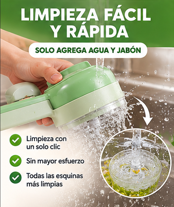 Cortador de Verduras Eléctrico 3 en 1 | Cocina Fácil y Rápida